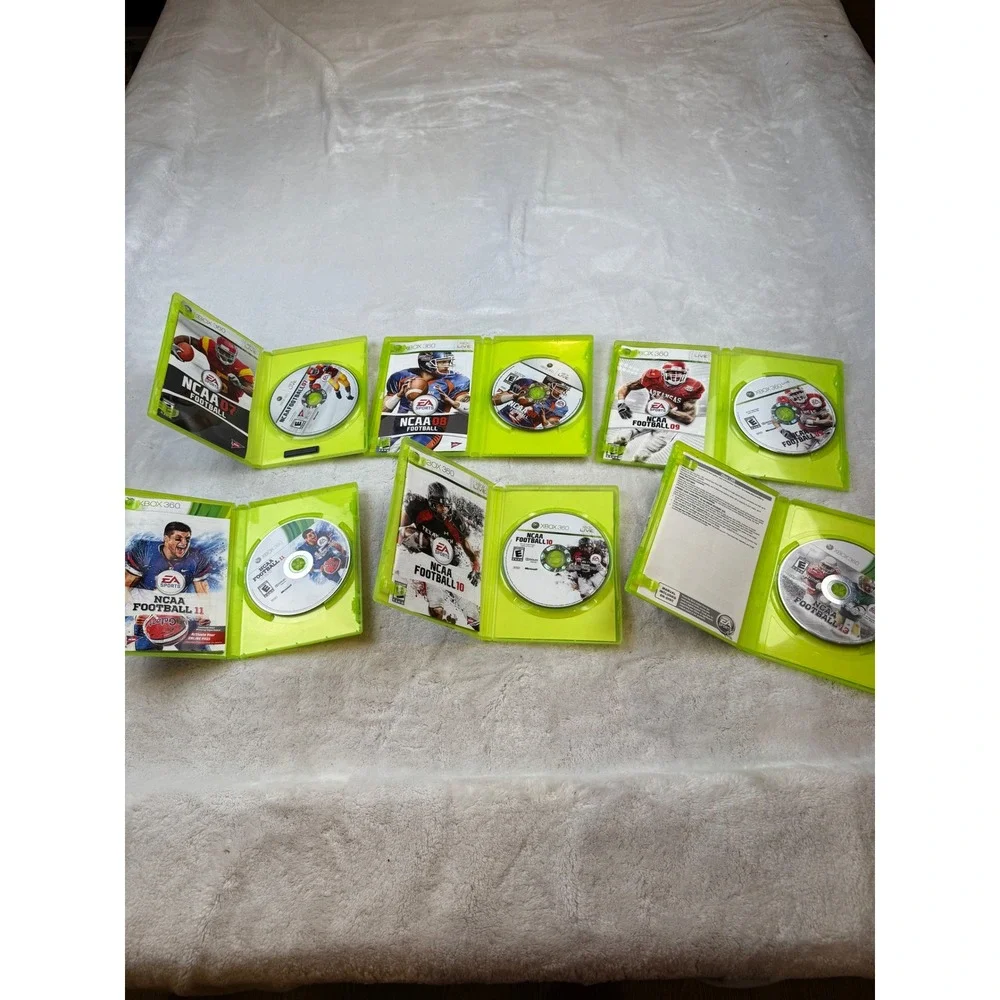 Xbox 360 NCAA Football Game Bundle EA Sports 07 08 09 10 11 13 Lot of 6 Games